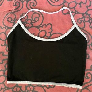 black halter crop top